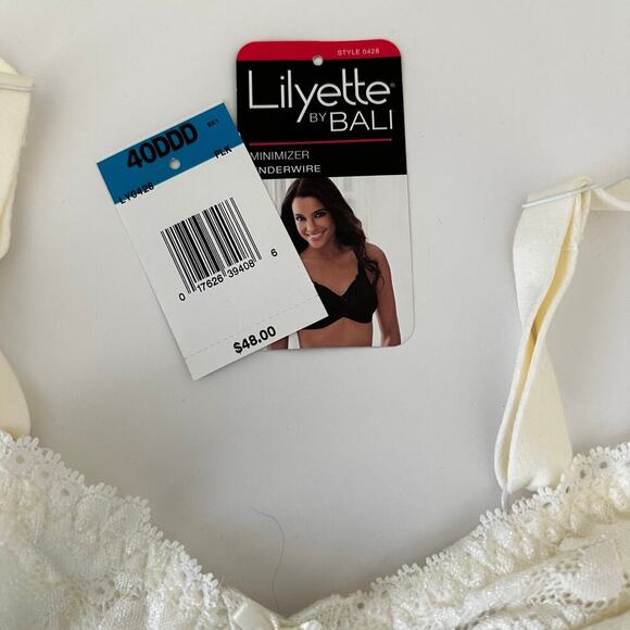 NWT Women’s Lilyette Minimizer Bra Ivory Lace 40DDD - Picture 2 of 5
